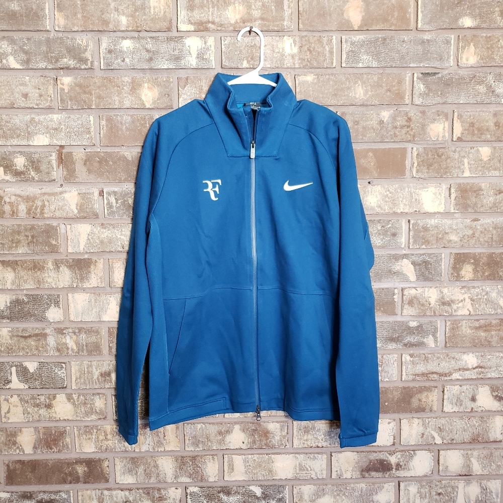 Mens Nike Court Roger Federer RF Jacket Size M Blu - Picture 1 of 4